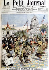 西索瓦国王的舞者，在马赛殖民展览上表演森林中的仙女之舞。 1906 年 6 月 24 日，“Le petit journal”（雕刻） 作者 法语学校