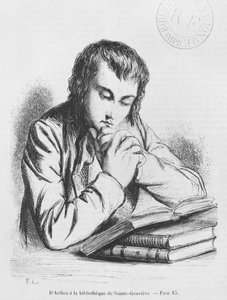 位于Sainte-Genevieve图书馆的Daniel d&39;Arthez，来自Honore de Balzac的&39;Lost Illusions&39;插图 作者 法语学校