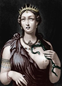 Death of Cleopatra VII, Macedonian Queen of Egypt (coloured engraving) 作者 法语学校