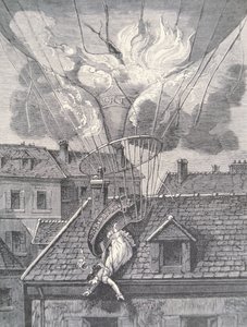 布兰查德夫人在1819年的一次航空事故中死亡 作者 French School