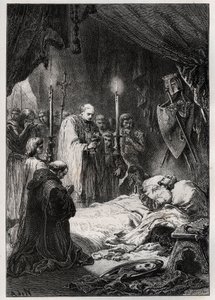 1270 年 8 月 25 日突尼斯圣路易斯之死 - 圣路易斯之死”（在第 7 次十字军东征期间，1270 年 8 月 25 日） - 雕刻自“法兰西史” - 弗朗索瓦·吉佐（Francois Guizot） - 1872 -1876 作者 法语学校