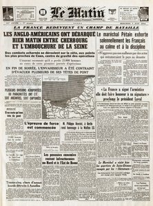 1944年6月诺曼底码头 - 诺曼底登陆 1944年6月6日（D日） - 1944年6月7日星期四上午，英美军人在瑟堡和塞纳河口之间的昨天早上离开了 作者 法语学校