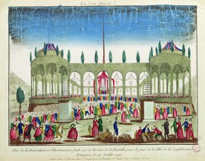 1790年7月14日联邦节的巴士底狱的装饰和照明 作者 法语学校