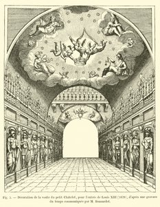 装饰小Chatelet的拱顶，为1628年路易十三的入口，在M Bonnardot传达的时间雕刻之后 作者 法语学校