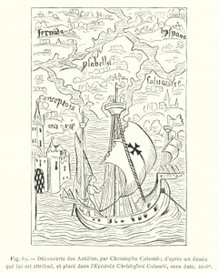 Decouverte des Antilles, par Christophe Colomb; d