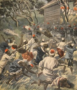 击败萨卡拉瓦人，马达加斯加，插图来自Le Petit Journal：Supplement illustre，1898年4月3日 作者 法语学校