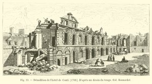 拆除Conti酒店，1769年，Dapres当时的抽奖，Col Bonnardot 作者 法语学校