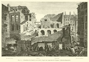 拆除Chatelet，1802年，10年; Dapres当时的Aqua-tint，Collection Bonnardot 作者 法语学校