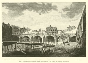 在1786年拆除Notre-Dame桥的房屋，dapres是Demachy的水彩画 作者 法语学校