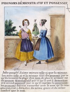 指示代词和所有格代词（2 个玩洋娃娃的女孩）——在“”La grammaire en images”中 作者 法语学校