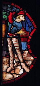 描绘一个折磨者;最初来自St Chapelle，它在c.1500中引入;这是威尼斯玻璃的一个很好的例子 作者 法语学校