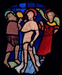 描绘在约旦河的洗礼，前Ste Chapelle 作者 法语学校