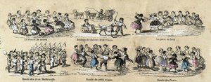 儿童休闲和游戏的描述：圆圈。Jules DELBRUCK的 "les Recreations instructives "中的 "les jeux de l