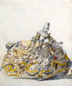 设计女士礼服，1780年代 作者 法语学校