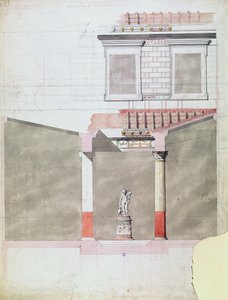 拿破仑三世庞贝宫的中庭设计（1808-73）（纸上写着） 作者 法语学校