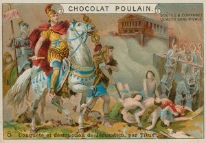 通过Titus毁坏耶路撒冷，Chocolat Poulain贸易卡 作者 French School