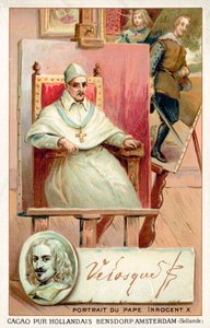 Diego Velasquez，西班牙画家，以及教皇英诺森十世（chromolitho）的肖像 作者 法语学校