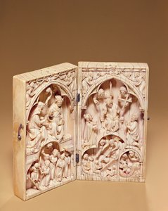 Diptych与圣母加冕和最后的审判，c.1260-70 作者 法语学校
