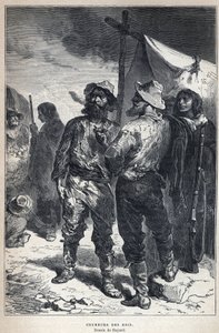 从加拿大发现：coureur des bois（参与与美洲印第安人的毛皮贸易）。巴亚尔画。19世纪末的雕版画，载于尤金-盖宁的《新法国》。 作者 法语学校