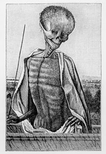 死亡博士，来自“小时之书”，中世纪和文艺复兴时期科学与文学的插图，由Paul Lacroix编写和雕刻，1878年 作者 法语学校