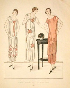 妇女的连衣裙，来自 "La Veritable Mode Francaise de Paris"。 作者 法语学校