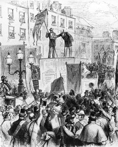 都柏林 - 丹尼尔奥康内斯诞辰一百周年庆典：沙利文议员，1875年LeMondeIllustré为萨克维尔街的人们讲话 作者 法语学校