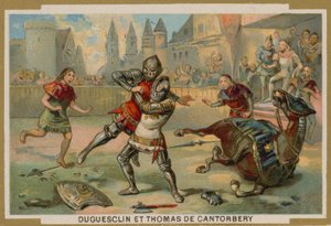 在Bertrand du Guesclin和坎特伯雷的托马斯，迪南，布列塔尼，1357之间决斗 作者 法语学校