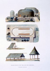 1826年，新爱尔兰Likiliki村的住宅 作者 法语学校