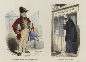 1845年的Eau de Cologne卖家和1840年的公共作家 作者 法语学校