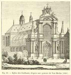 Feuillants教堂;经过范梅林的雕刻，1660年 作者 法语学校