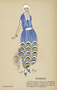伊莲娜》，选自《Toujours Chic》，1921-22 年出版（模板印刷品） 作者 法语学校