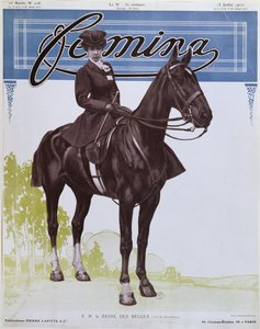 伊丽莎白（1876-1965）比利时女王，1910年7月15日，Femina杂志封面 作者 法语学校
