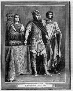 Emperor Othon III (980-1002), German Roman Emperor Engraving in “History of Pope-King-Queen-and-Emperors through the centuries” by Maurice Lachatre 作者 法语学校