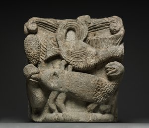 1100年代初期，以奇异的生物和三只鸟订婚 作者 法语学校