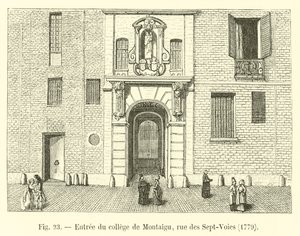 1779年进入Montaigu学院，rue des Sept-Voies 作者 法语学校