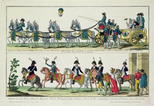 1814年4月12日进入巴黎查尔斯，阿图瓦伯爵，1814年5月3日进入巴黎路易十八，法国国王和纳瓦拉 作者 法语学校