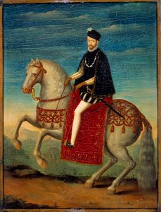 查理九世（1550 - 1574）的马术肖像。 法国学校的匿名绘画 作者 法语学校