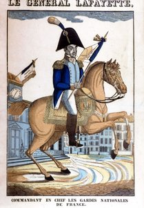 法国国民警卫队总司令拉法叶将军 (Lafayette) 的马术肖像 作者 法语学校