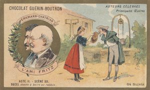 Erkmann-Chatrian，Emile Erkmann（1822-1899）和Alexandre Chatrian（1826-1890）的集体化名，小说家，“ L&39;ami Fritz”的作者，小说（1864年） 作者 法语学校