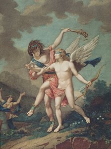 Eros领导的Eros，由Godefroy雕刻 作者 法语学校