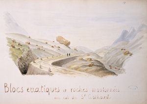瑞士阿尔卑斯山圣戈塔尔山口不稳定的岩石和岩石（纸上的wc） 作者 法语学校