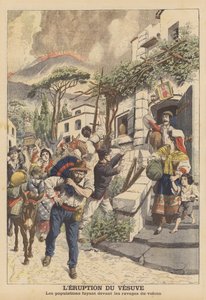 维苏威火山喷发（彩色石版画） 作者 法语学校