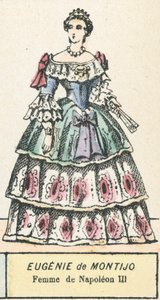 Eugenie de Montijo, Femme de Napoleon III (coloured engraving) 作者 法语学校