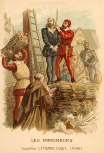 法国学者，翻译和印刷者埃蒂安·多莱特（Etienne Dolet）的死刑，1546年，巴黎 作者 法语学校