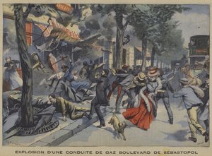 巴黎Boulevard de Sebastopol的天然气主要爆炸 作者 法语学校