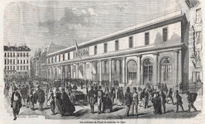 巴黎医学院的外景--埃德蒙-特克西尔1852年在 "巴黎表 "中的版画 作者 法语学校