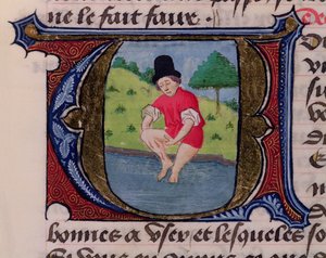 F.27v Leeching，来自佛罗伦萨Aldebrande的Medecine Treaty，1356 作者 法语学校