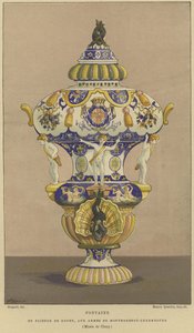 Faience de Rouen喷泉与Montmorency议院 - 卢森堡的胳膊 作者 法语学校