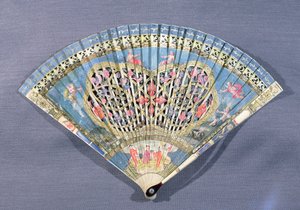 风扇与丘比特，17世纪 作者 法语学校