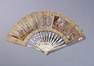 粉丝与Cagliostro伯爵夫人的插图，c.1786（纸和象牙水粉） 作者 法语学校